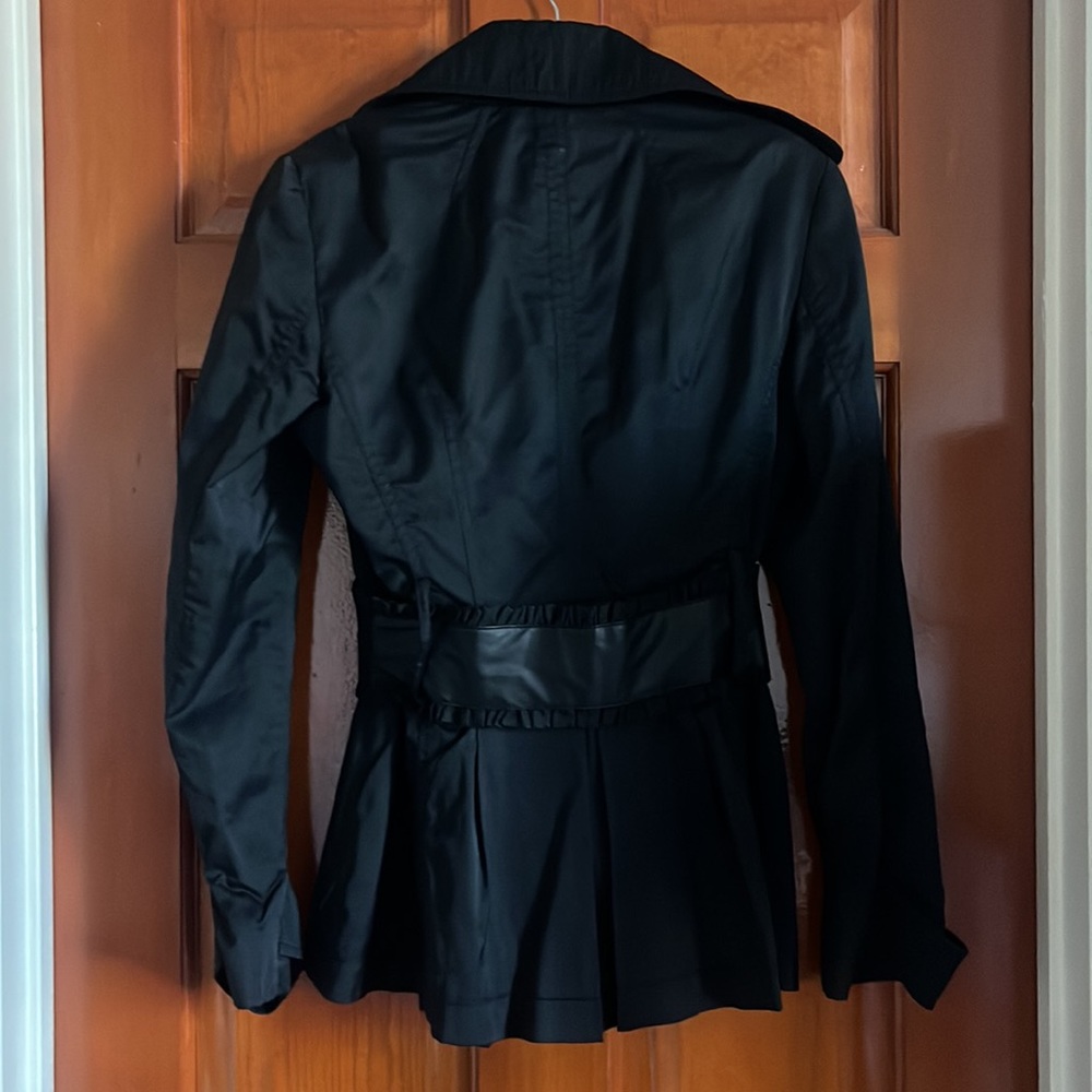 Zara Basic Black Short Trench Coat - image 7